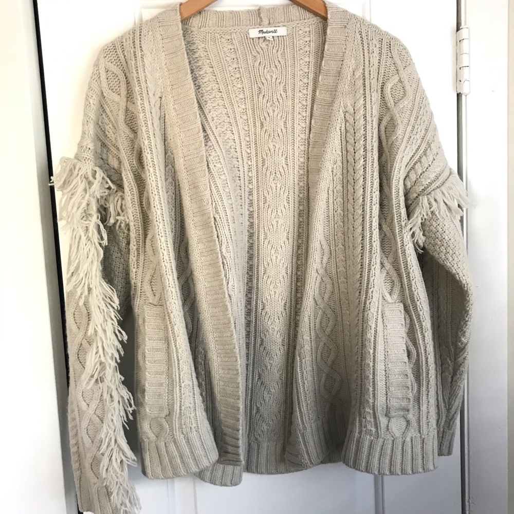 Madewell fringe knit cardigan sweater